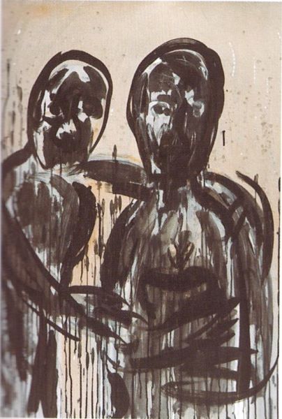 Black Tears, 2004, Acrylic Ink on paper, 100x71cm